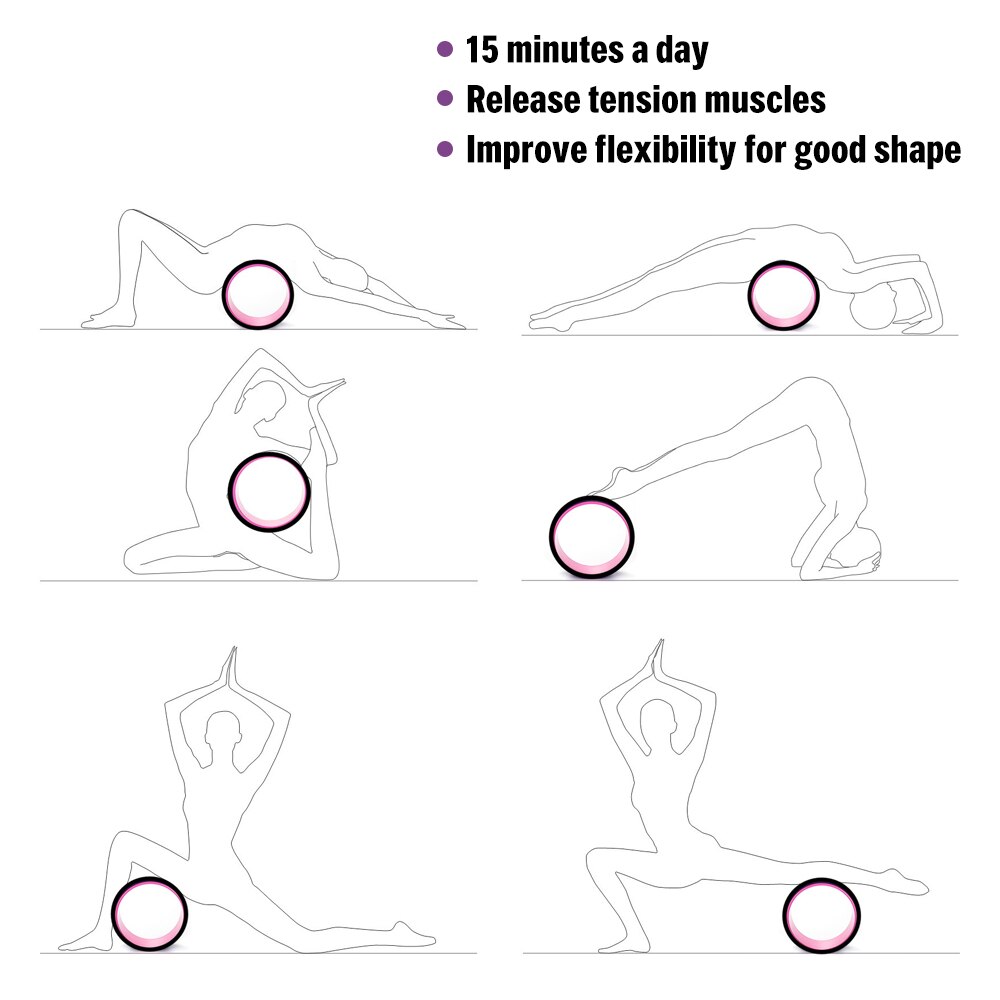 Yoga Wheel Dharma Yoga Pose Wheel 12.5x5In Yoga Circle Ring Strong Roller Fitness Yoga Back Stretcher Balance Accessory