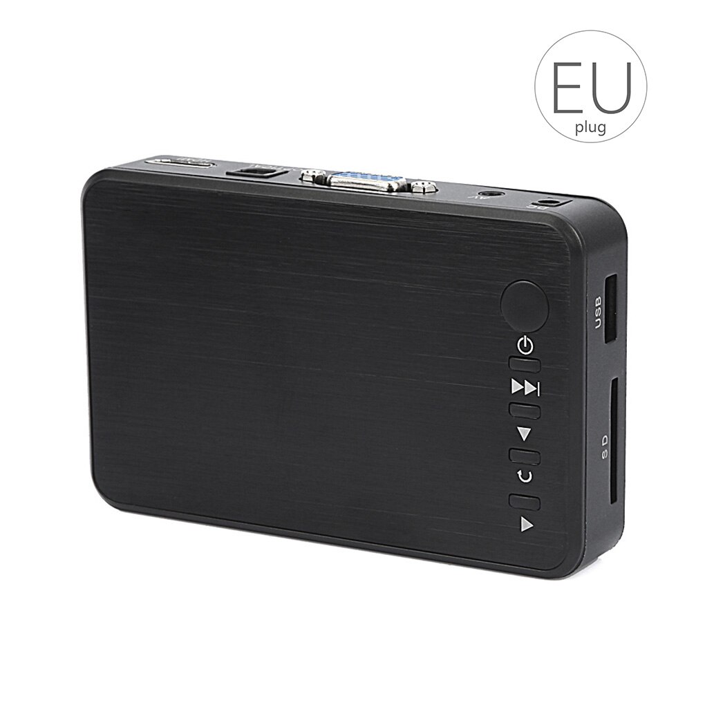 Mini fuld hd medie multimedie afspiller 1080p usb ekstern s sdhc mmc kort u disk medieafspiller vga av output eu/us/uk/au stik: Eu-stik