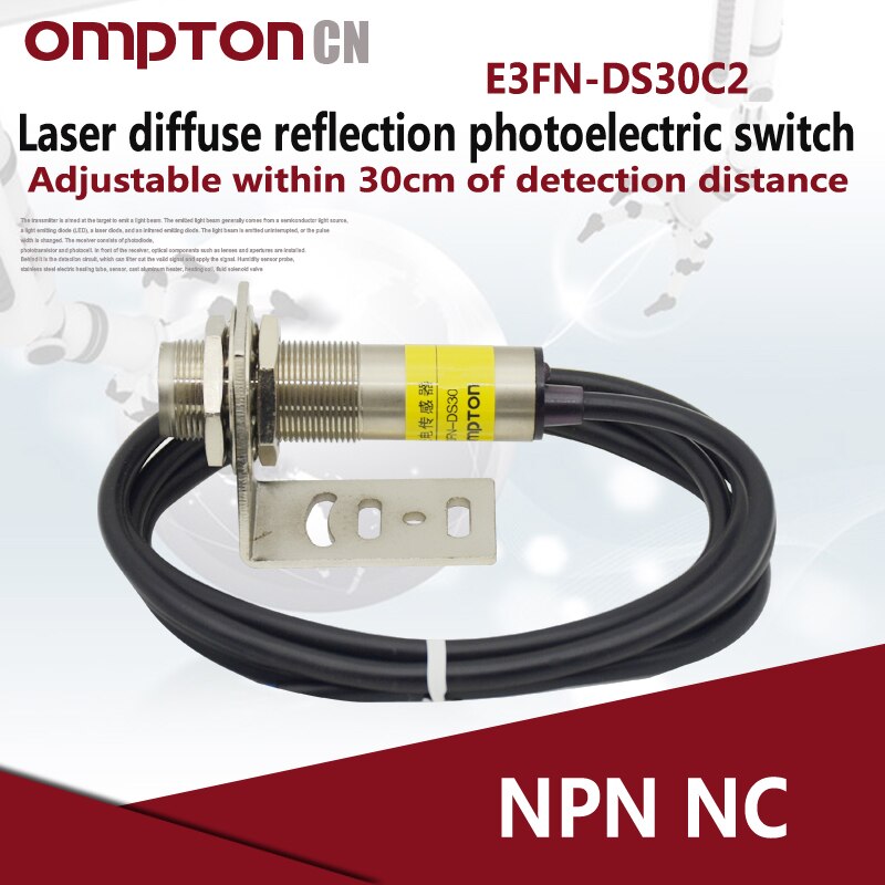 E3FN-DS30C2 NPN NCInfrared diffuse reflection photoelectric switch Detection distanc 0-30cm (adjustable detection range 10-40cm)