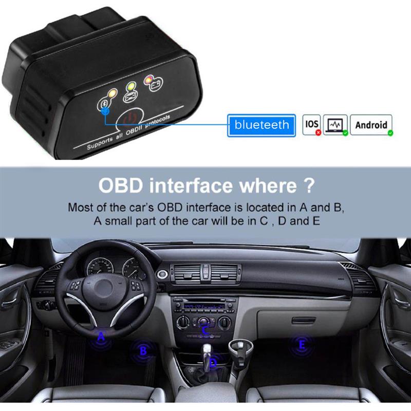 Erisin OBD2 V1.5 Outil Diagnostic Voiture Bluetooth - Compatible IOS Android Windows Torque