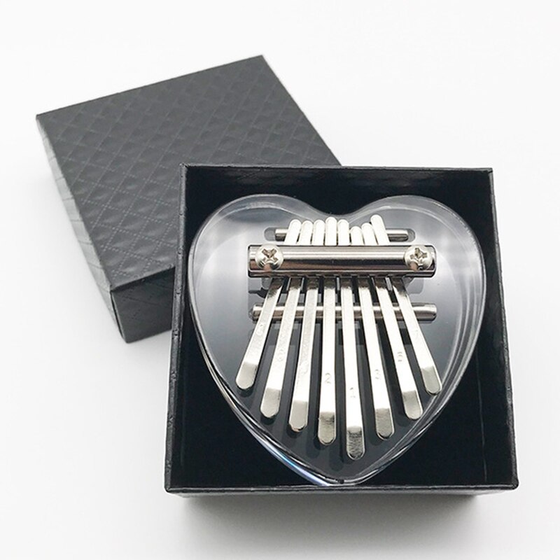 AD-2Pcs 8 Keys Mini Kalimba Thumb Piano, Crystal Kalimba Acrylic Finger Piano Musical Instrument for Kids Adult Beginners
