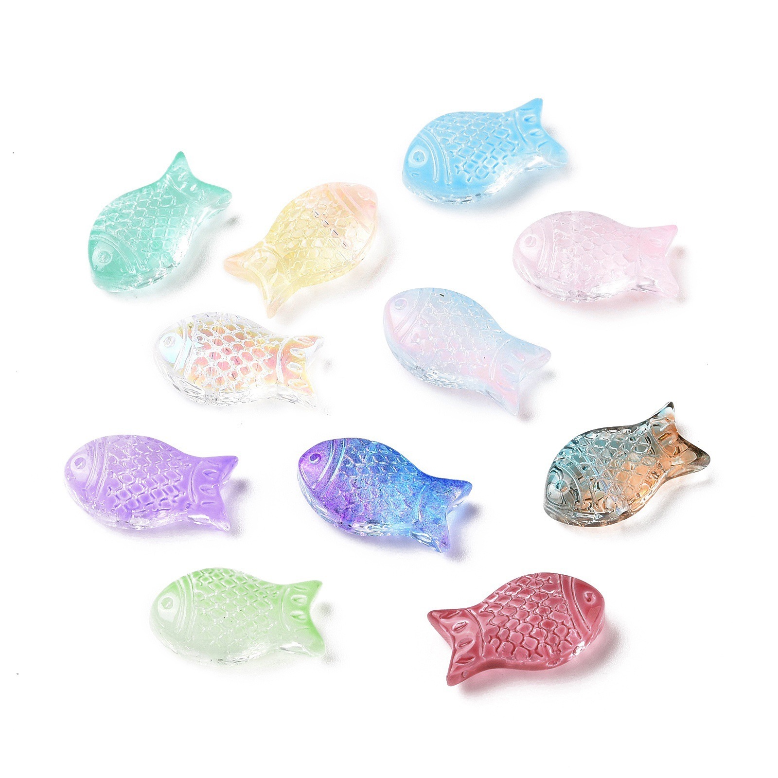 8x15mm Small Fish Shape Handmade Colorful Glass Loose Beads For Jewelry Making Diy Earring Bracelet Necklace 20pcs