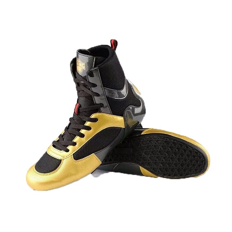 Neue Boxing Schuhe Higt Knöchel Männer Gold Licht Wrestling Schuhe Männer Atmungsaktive Boxen Stiefel Anti Slip Boxing Sneakers