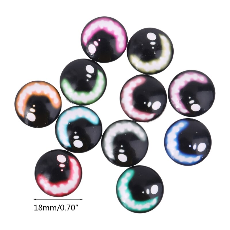 20 sztuk szklane lalki oko DIY rzemiosło gałki oczne dla zwierząt dinozaurów oczy akcesoria B2QD: 5AC105204  18mm