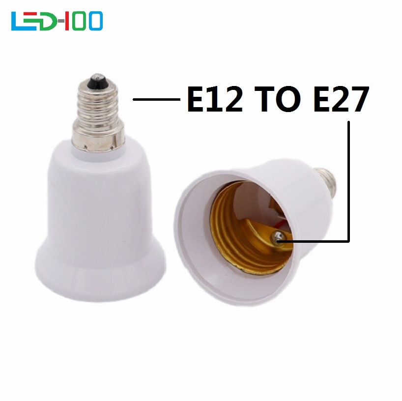 Premium Witte E12 Om E27 Base Led Light Bulb Lamp Adapter Converter Screw Socket