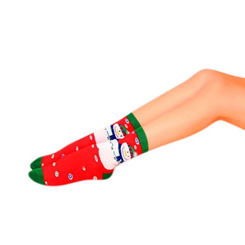 Christmas Socks Cotton Knit Crew Warm Socks For Girls Winter Novelty Christmas: H