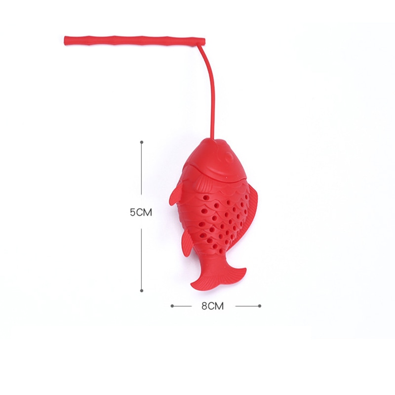 Leuke Kleine Vis Vorm Silicone Thee-ei Theezeefje Filter Siliconen Luiaard Thee Zetgroep Voor Drinken Koffie Thee Accessoires