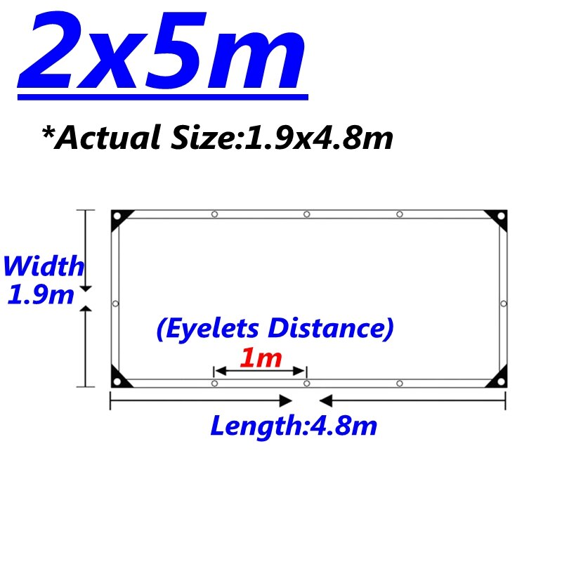 0.32Mm Blauw Oranje Pe Regendicht Doek Dekzeil Outdoor Luifel Shading Zeil Camping Vrachtwagen Luifel Grondzeil Huisdier Huis Cover: 2x5m