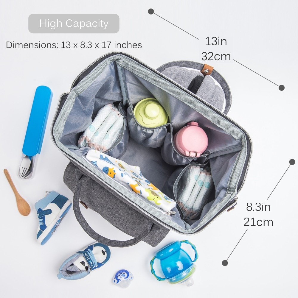 Alameda mumie barsel taske multifunktions bleetaske rygsæk ble baby taske med klapvogn stropper til baby pleje