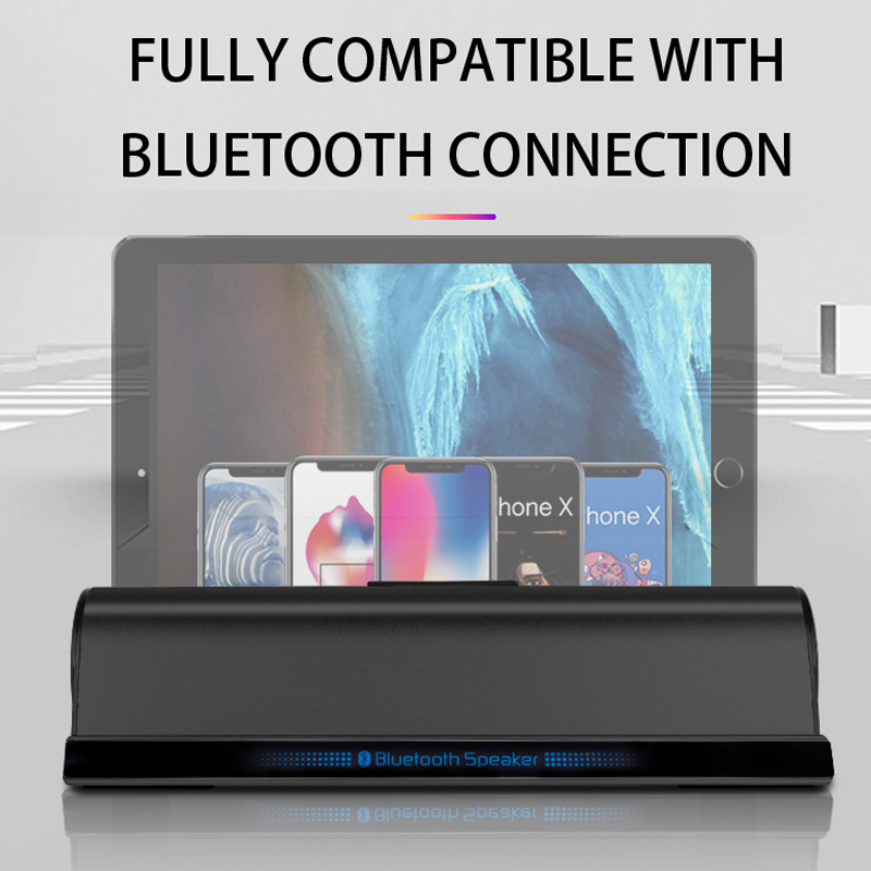BT10-Altavoz Bluetooth con soporte para teléfono móvil, tableta, ordenador, portátil, Subwoofer de columna inalámbrico, reproductor de música, barra de sonido central
