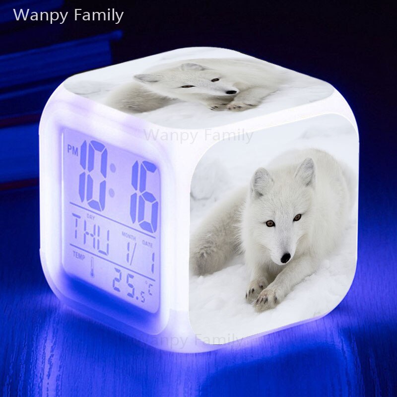 List Fuchs alarm uhr glowing LED farbwechsel digitale wecker kinderzimmer leuchtenden multifunktions elektronische uhr: Himmel Blau