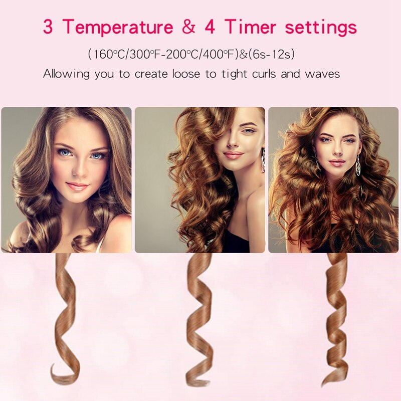 AD-USB Cordless Automatic Hair Curler Ceramic Curling Iron Hair Waver Tongs Beach Waves Iron Curling Wand Air Curler
