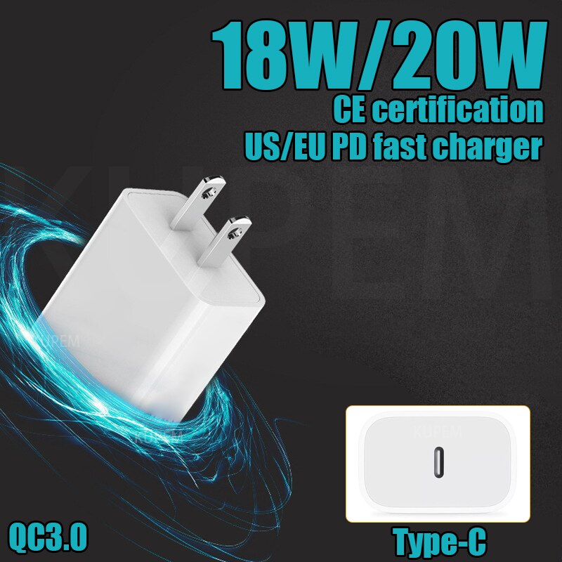 Fast Charger Type C For iPhone 11Pro 12 Pro 12Pro Max Samsung S 21 Ultra S20 Xiaomi 11 Redmi K40 Apple Huawei 18W 20W USB-C 3.0