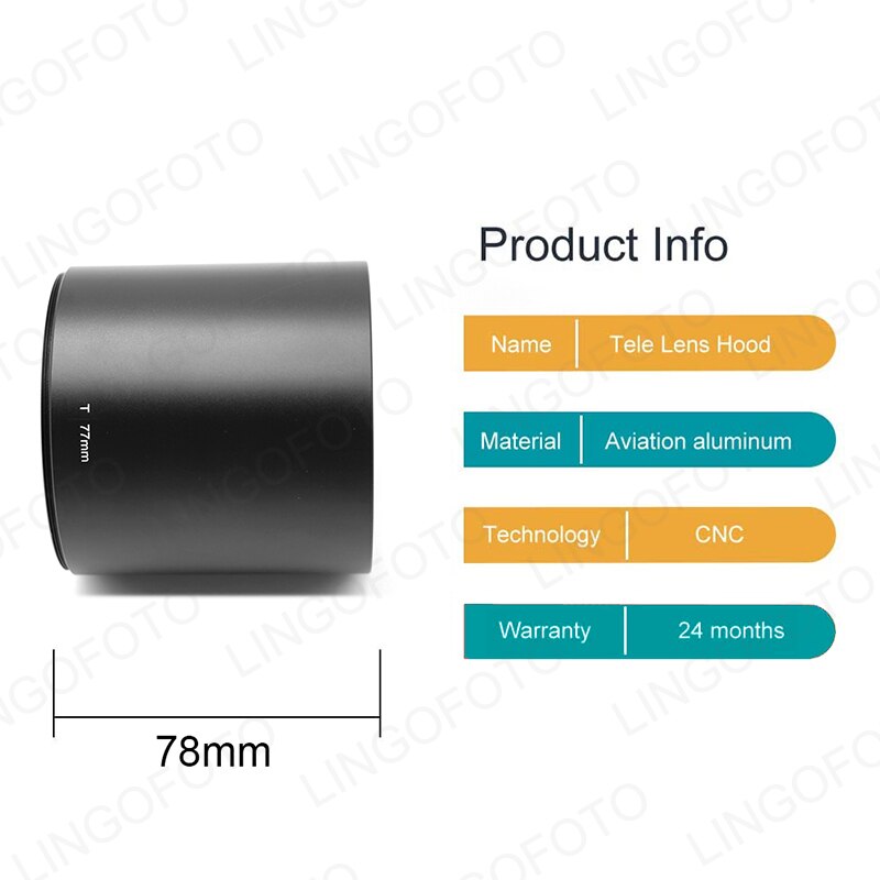 78 Mm Schroef In Metal Zonnekap Voor Spiegel Tele Reflex Camera Lens Met 49 Mm Filter Schroefdraad Absorberen Onnodige omgevingslicht