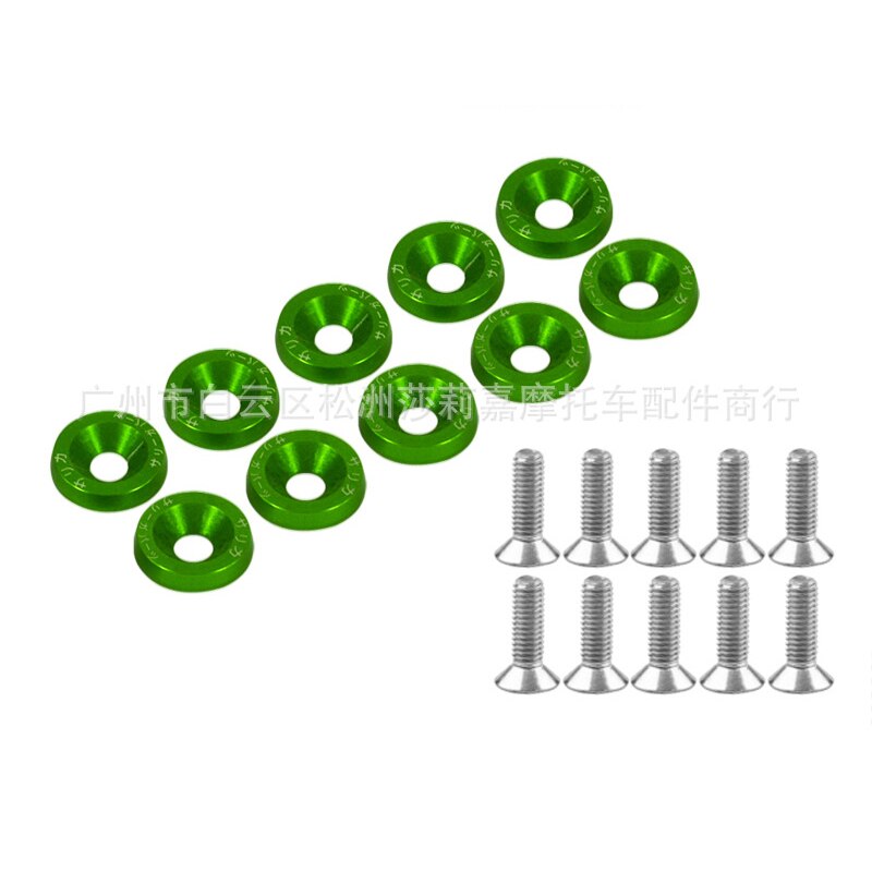 Moto tuercas 6MM moto tornillos para kawasaki honda suzuki benelli vespa yamaha harley softail tornillo accesorios de la motocicleta: Verde