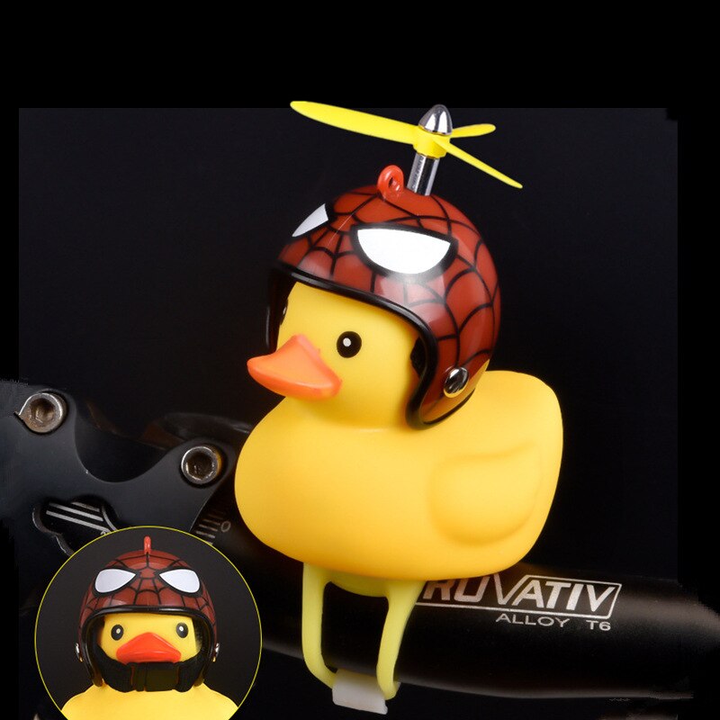 Funy Animal Bicycle Light Cartoon Little Yellow Duck Helmet Head Light Shining Duck Bicycle Bells Handlebar Bicycle Accessories: K