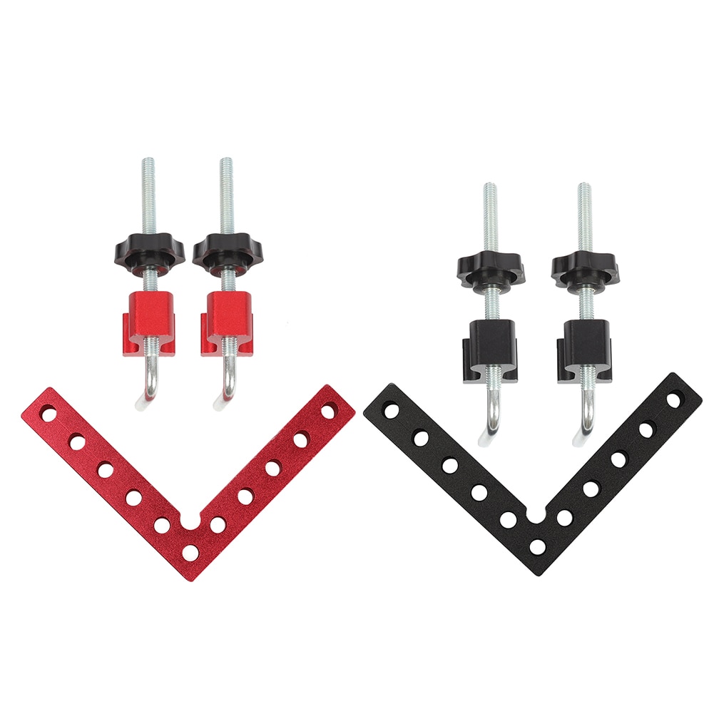 Aluminum Alloy Woodworking Right Angle Ruler Right Angle 90 Degrees L-Shaped Auxiliary Fixture Positioner Clips