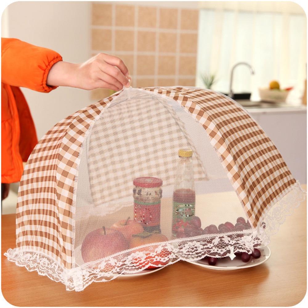 Kitchen Folded Food Cover Hygiene Grid Style Kitchen Food Dish Cover Kitchenware