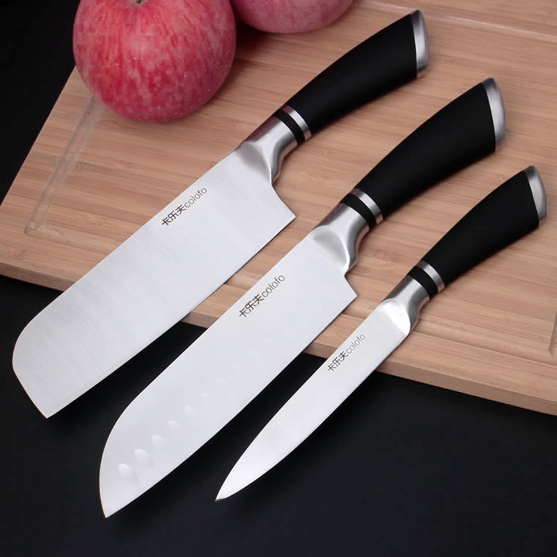 Mikala kjøkkenkniver i rustfritt stål 3 stk sett santoku kokk skjærekniv grønnsak frukt skjærekniv