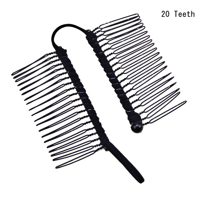 Pince banane pour cheveux épais, naturels, bouclés, Vintage, extensible, multi-styles, peigne, accessoires pour cheveux: 20 Black