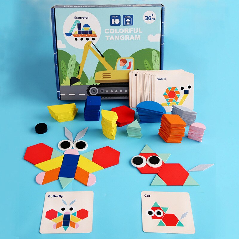 Shape Puzzle Early Education and Intelligence Imposition Hand-eye Combination Variety of Geometric Shapes Jigsaw Puzzle: Default Title