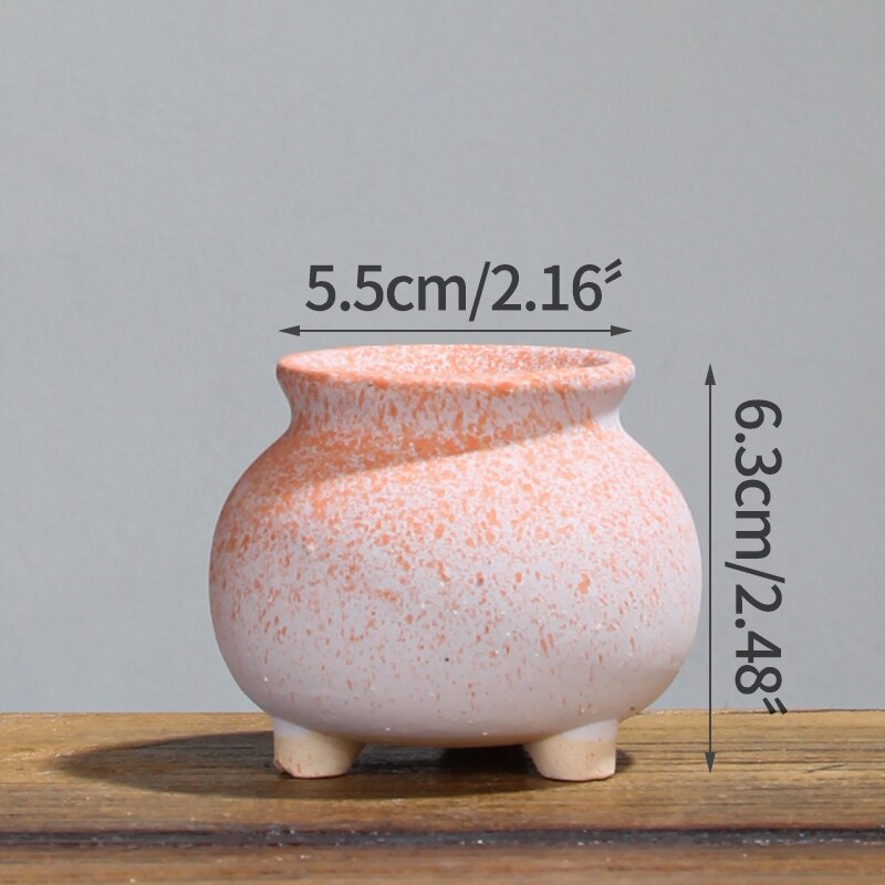 Petit pot de fleurs en céramique, joli pot de fleurs Simple et givré, ornement de bureau, pour le jardinage: 10