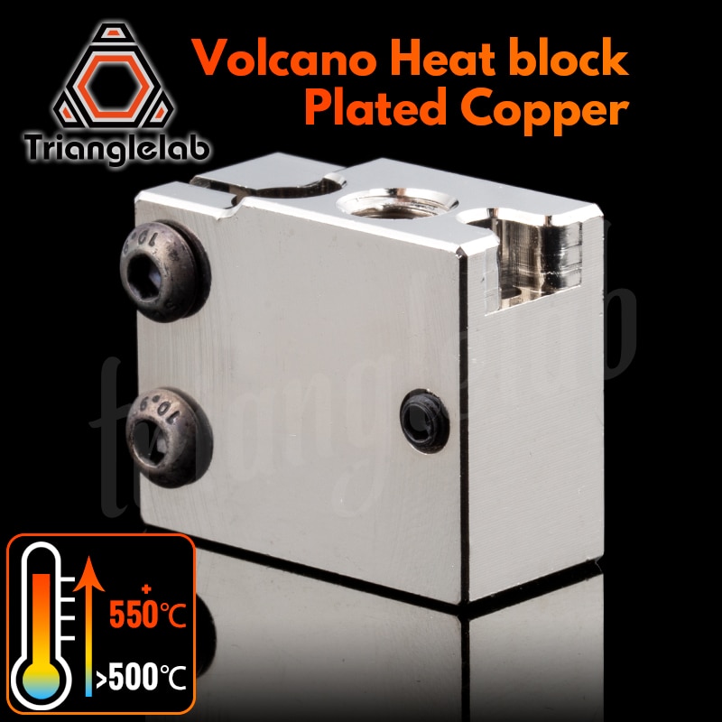 Trianglelab PT100 volcan plaqué cuivre bloc chauffant pour E3d volcan Hotend 3D imprimante Heate bloc pour BMG extrudeuse Titan