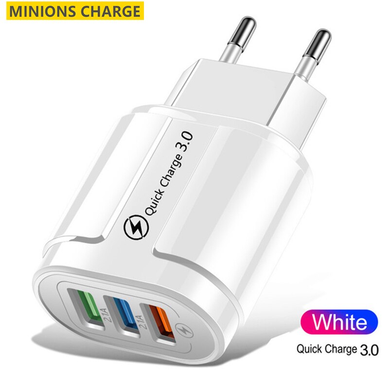 usb fast charger quick charge 3.0 4.0 universal wall mobile phone tablet chargers for iphone 11 samsung huawei charging charger: EU White