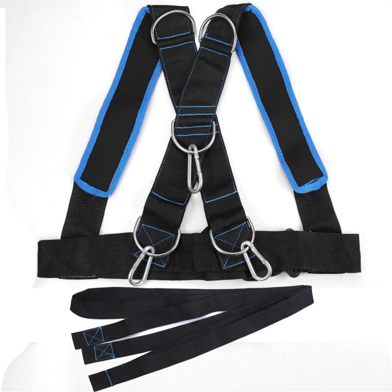Resistance Trainer Sled Harness Workout Assistance Physical Training Resistance Rope Kit Speed Shoulder Weight Training Straps: Blue