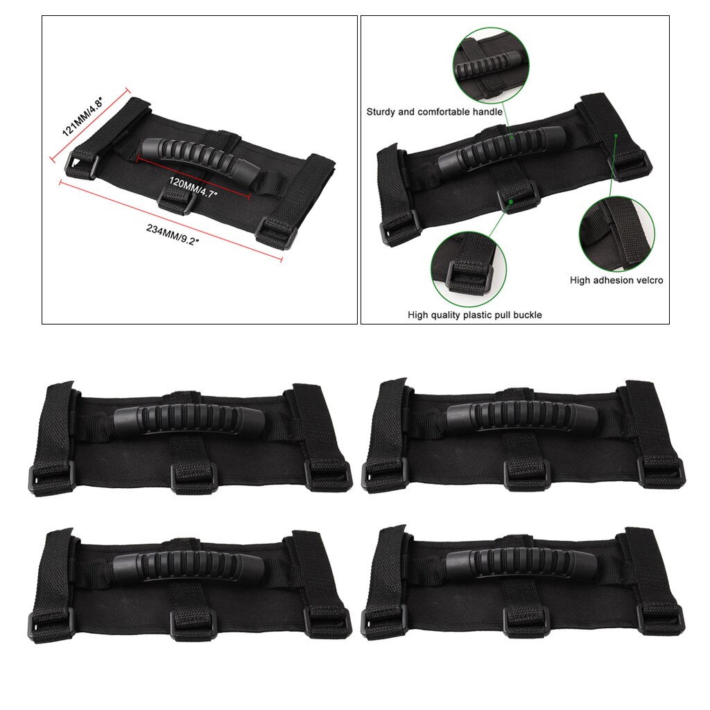 4x Roll Bar Grab Handles Fit for Jeep Wrangler YJ TJ JK JL Gladiator JT