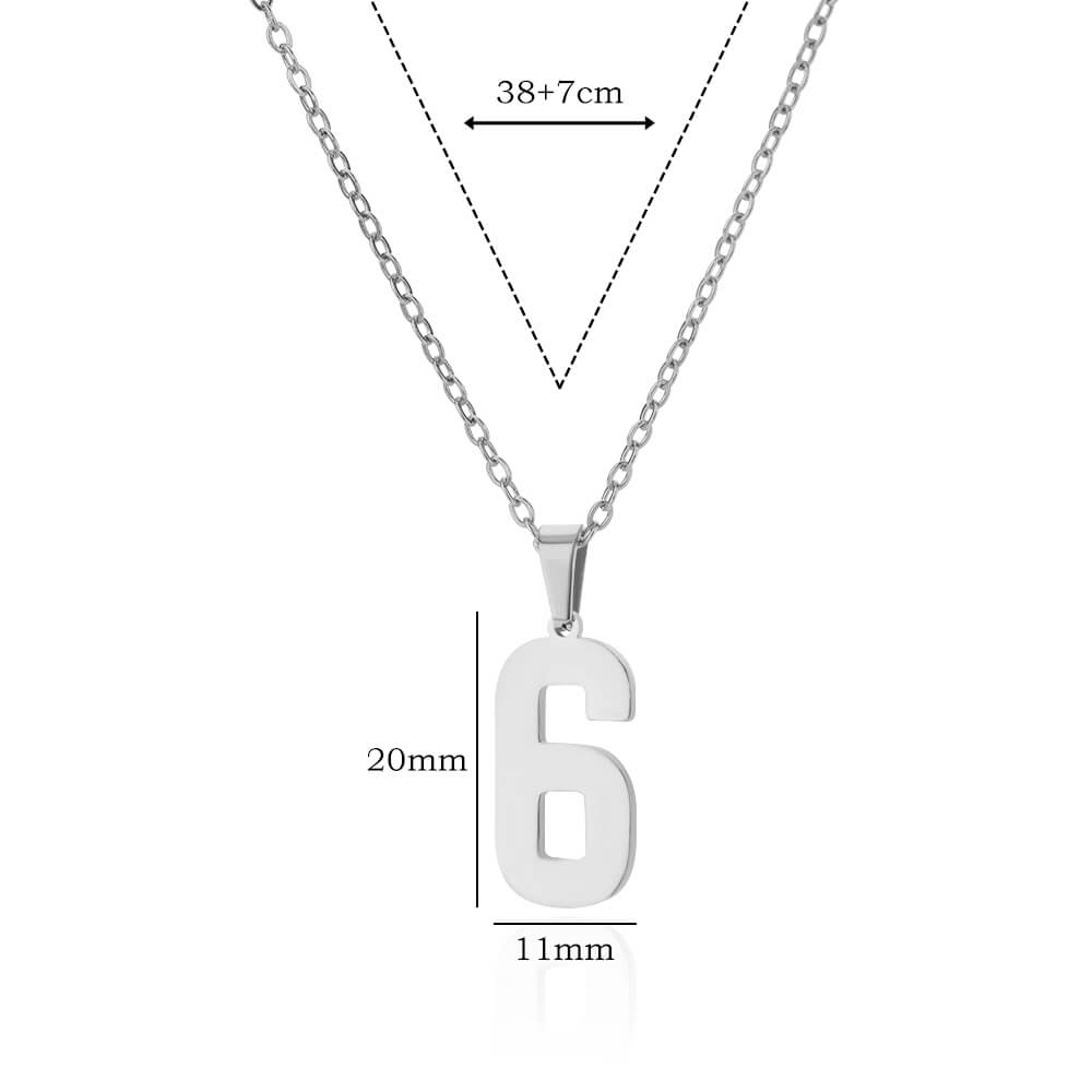 Digitale anhengskjeder for kvinner gullfarget figurnummerhalskjede kragebenkjede premium rustfritt stål smykker krage: Antikk forgylt