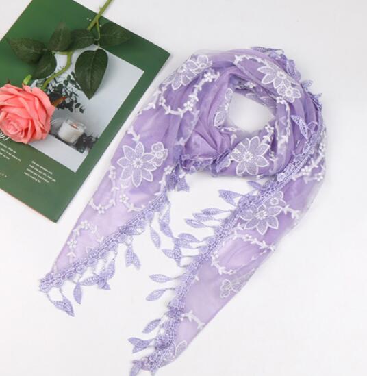 Neue Doppel Schichten Sommer Dame Spitze Schal Quaste Frauen Dreieck Bandage Weiß Blumen- schals Schal