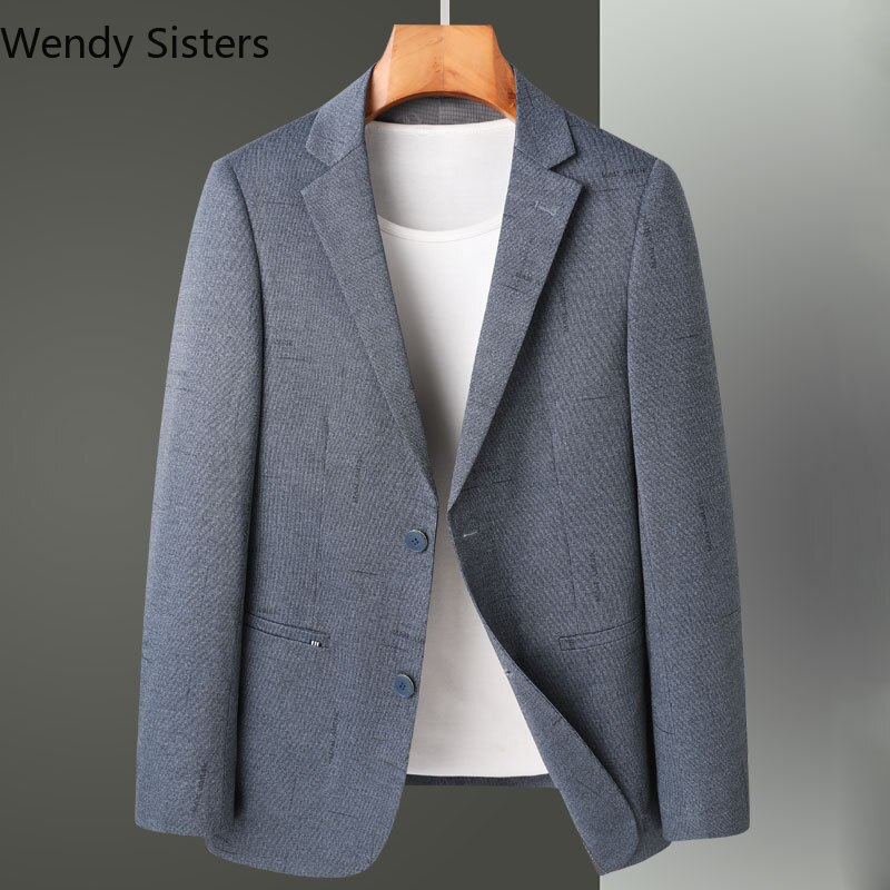 High End Brand Spring Thin Section Casual Blazers Men Blue Gray Light Business Smart Slim Fit Suits Mens Clothing 2022
