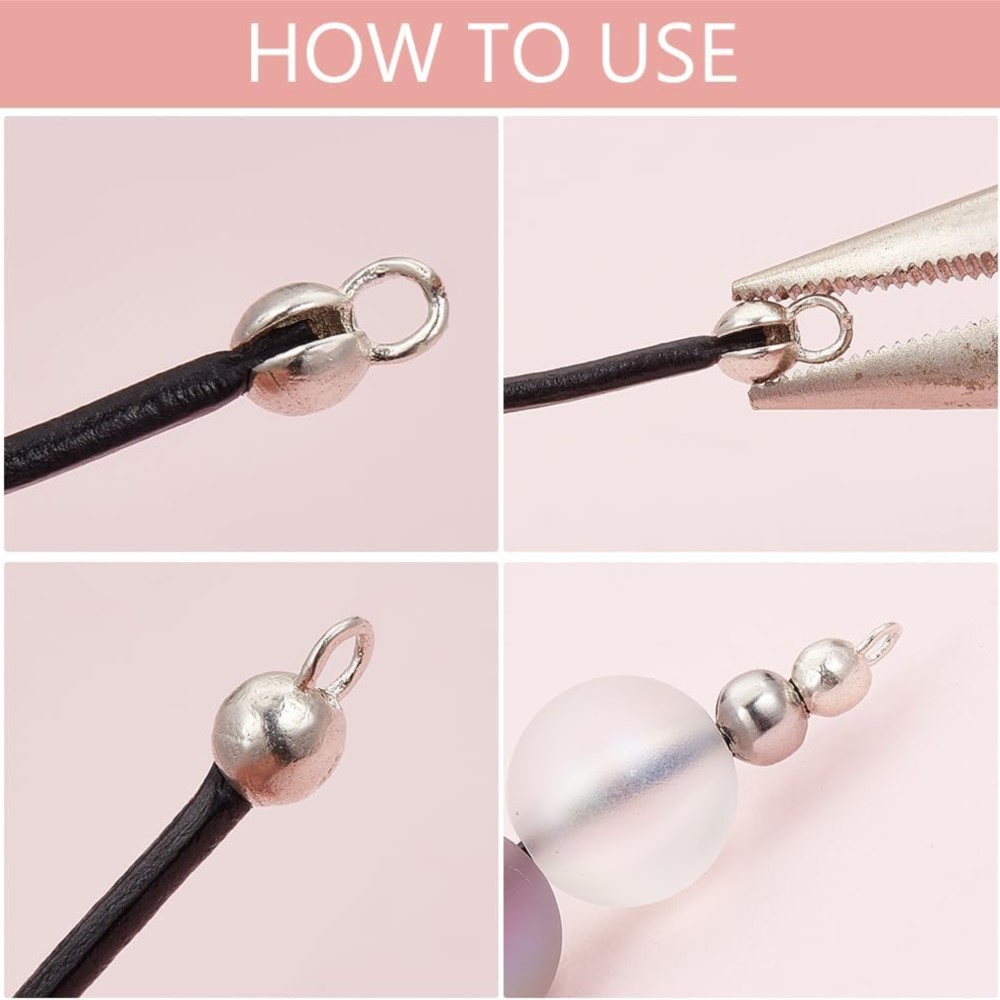 10 Stück 18 Karat vergoldete Durcheinander-Lederband-Quetschperlen mit Schlaufe, Muschelperlen, Enden für 1,5 mm Kette, Halskette, Schmuckherstellung