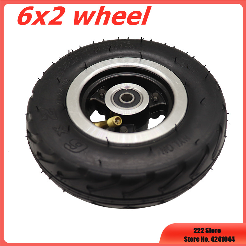 Electric Scooter 6 Inch Wheel 6x2 With Air tyre/Solid Tire Metal Hub 608 /628 Bearings 8/10mm Axle Hole Trolley Cart