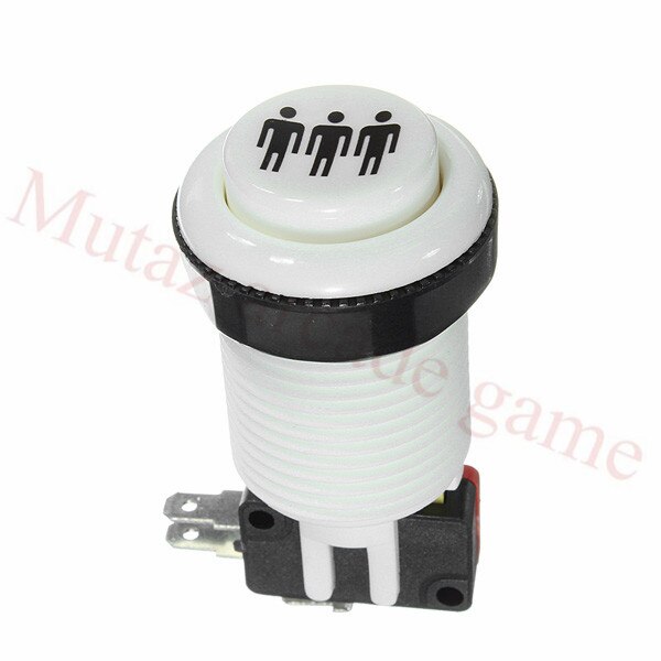 Happ style 1p/2p/3p/4p playe wit/zwarte start amerikaanse drukknoppen met microschakelaar voor arcade machine games mame jamma onderdelen: Wit 3p