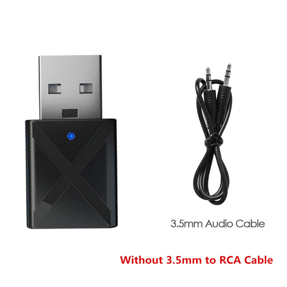 5.0 bluetooth sändare mottagare mini 3.5mm aux stereo trådlös bluetooth adapter för bil musik bluetooth sändare för tv: Färg 1 no rca kabel