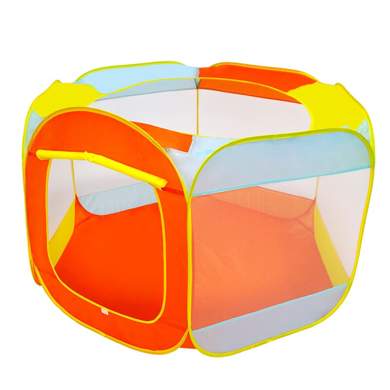 Single layer game folding tent children's indoor and outdoor six sided baby ball pool game room fence ocean ball pool portable: orange