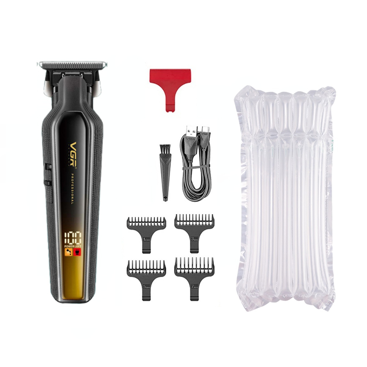 VGR Maquina para cortar cabello hombre maquinilla cortar el pelo cortapelos Recortador de pelo Cortapelos Recargable Clíper Ajustable Máquina cortadora de cabello Cortapelos eléctrico para hombre V-930: Castaño