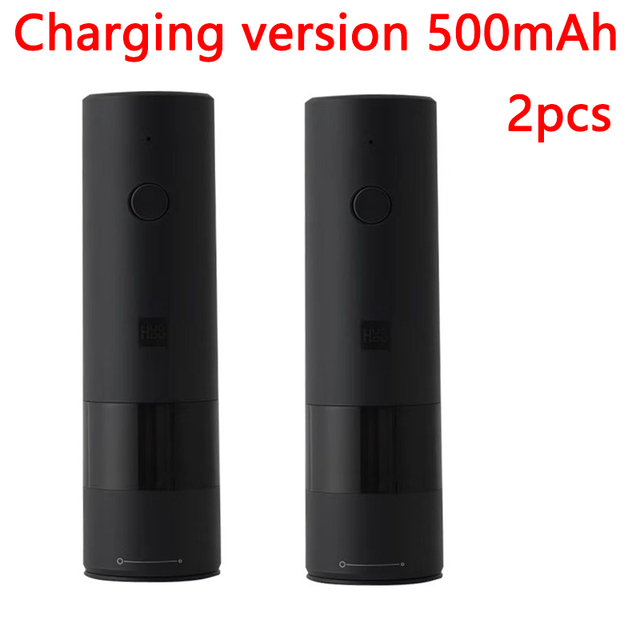 Huohou Electric Automatic Mill Pepper and Salt Grinder LED Light 5 Modes Peper Spice Grain Porcelain Grinding Core Mill Kitchen: light green