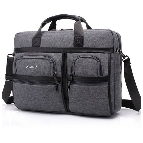 Aktetas casual 17 inch laptoptas handtas heren reistassen slijtvaste oxford dames schoudertas: Grijs