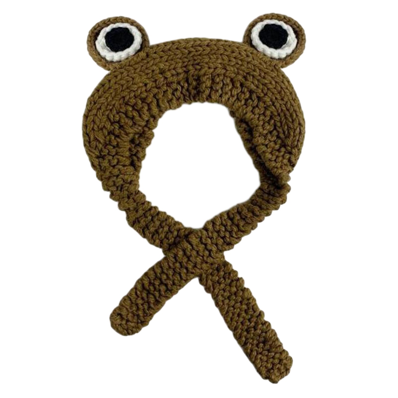 Kobiety mężczyźni śliczne żaba oczy splot dziergana czapka kapelusz jednolity kolor szydełka czapka zimowa ciepła czapka: kawa