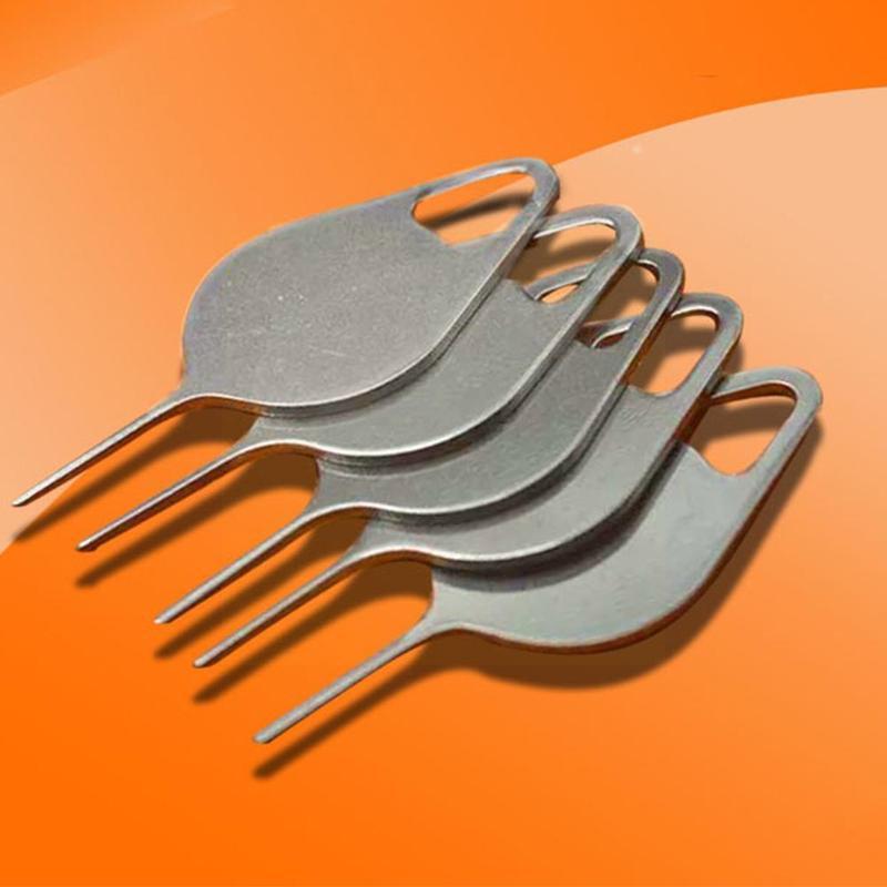 5pc Universal Carbon Steel Mobile Phone Sim Card Tray Removal Needle Eject Pin Extractor For Q4z6