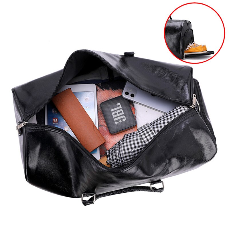 Unisex suuri kapasiteetti vedenpitävä matkalaukku kannettava urheilu viikonloppulaukut business duffle laukku pehmeä nahkainen matkalaukku matkalaukku