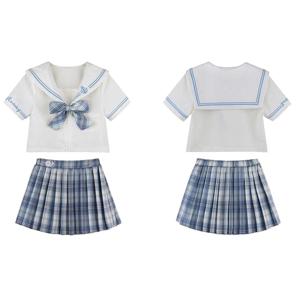 Sewing Patterns Baby Preppy Girls School Uniform Shirt + Skirt Suit Kids Making Clothes Drawings Template DIY Kraft Brown Paper: 150cm