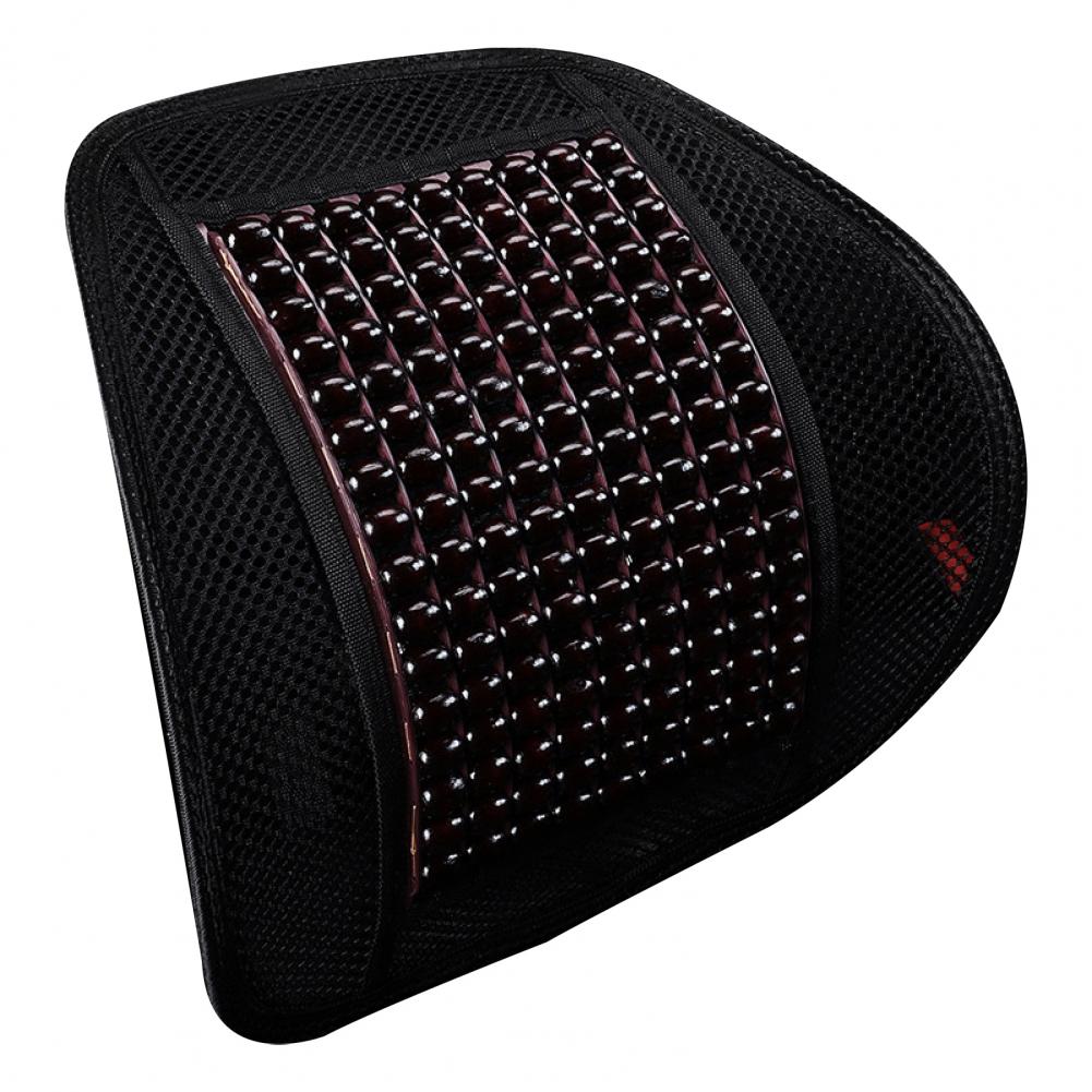 Wooden Bead Backrest Adjustable Breathable Undeformable Soft Chair Back Cushion for Car