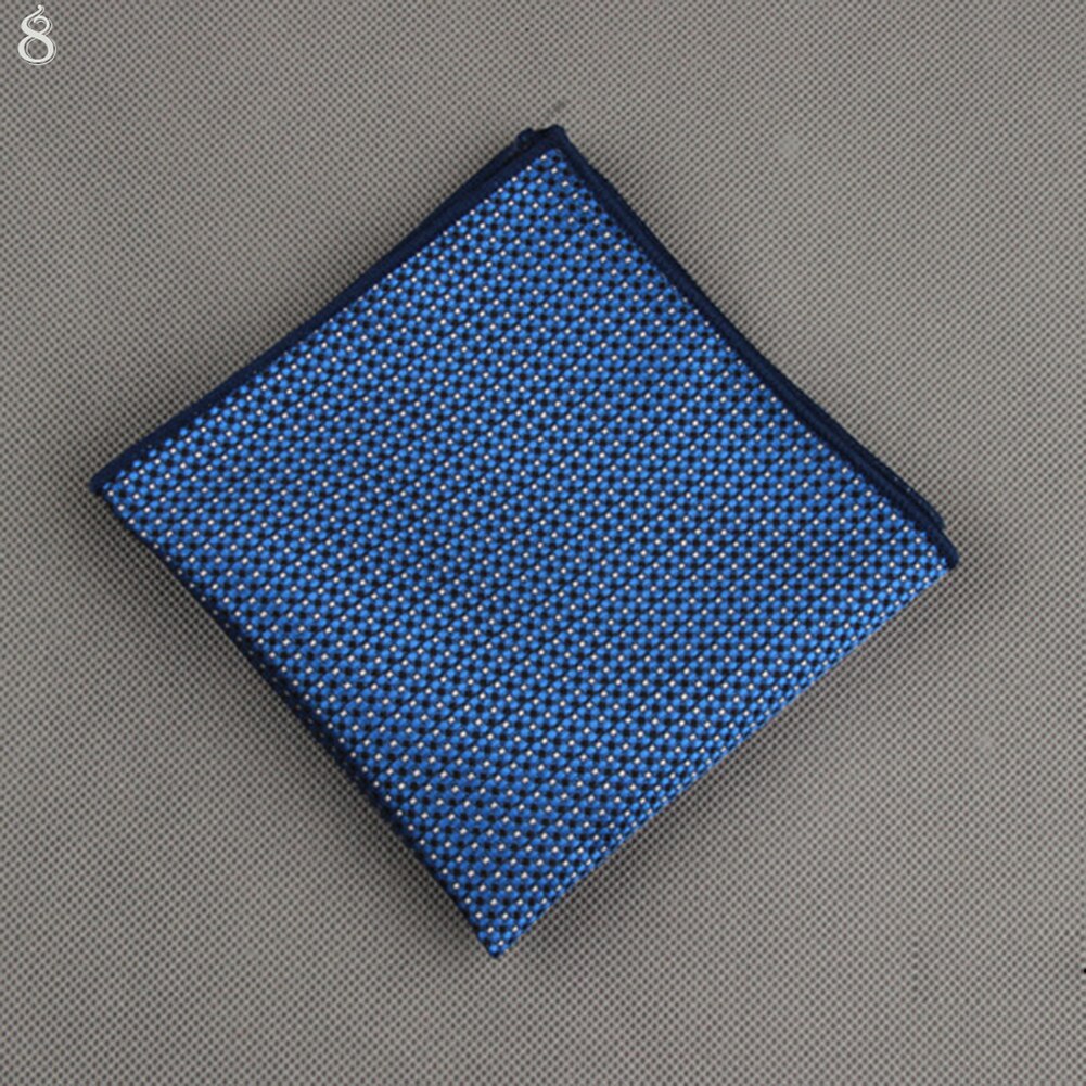 Luxury Men's Handkerchief Polka Dot Striped Floral Printed Hankies Polyester Hanky Business Pocket Square Chest Towel 23*23CM: 8