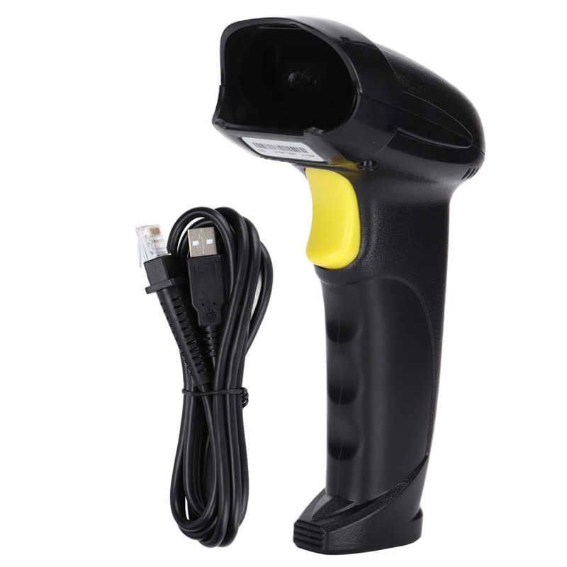 QR Code Scanner Handheld Barcode Scanner Ergonomic with Connection Cable for Supermarkets for Hospitals for Ticket Gates