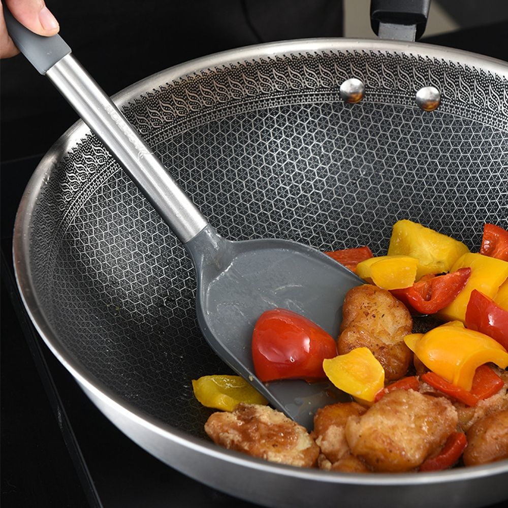 Kitchen Supplies Stainless Steel Silicone Shovel Soup Spoon Colander Spatula Frying Spoon Stir-fry Kitchenware Set