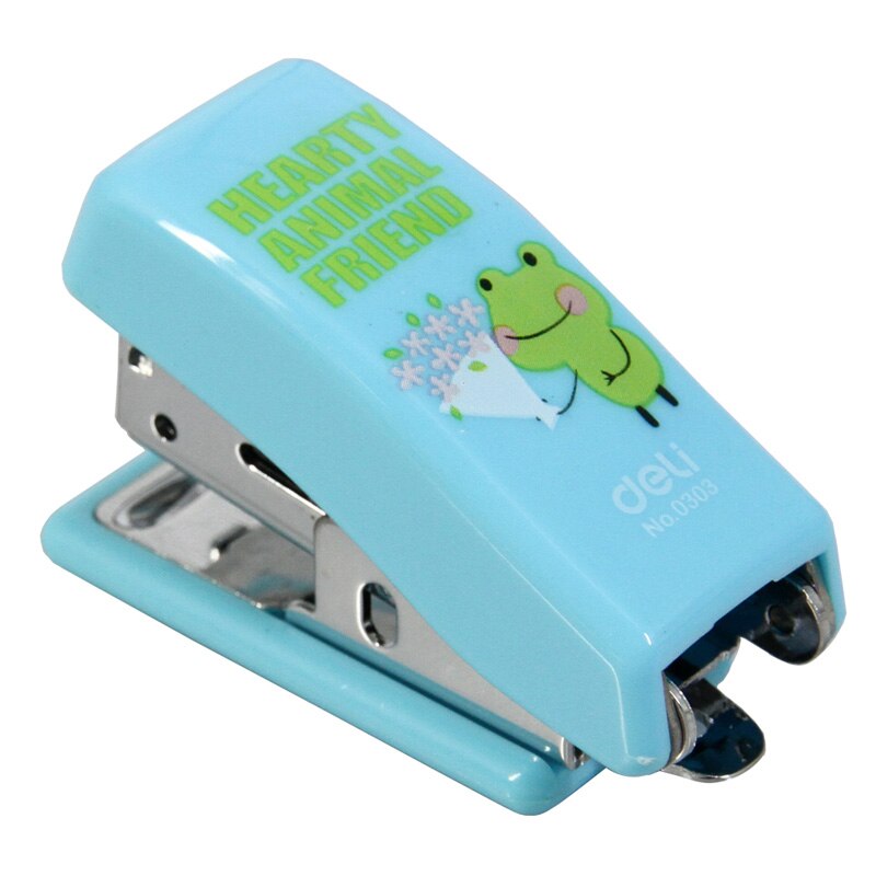 1 st minihäftapparat 24/6 plastpapper kawaii häftapparat papper kontorstillbehör mini tecknad pärm stationär